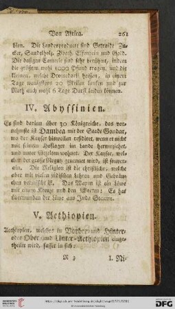 IV. Abyssinien