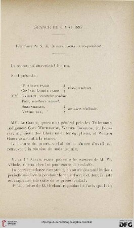 Séance du 6 mai 1892