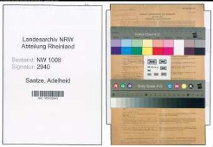 Entnazifizierung Adelheid Saatze , geb. 30.09.1913 ()