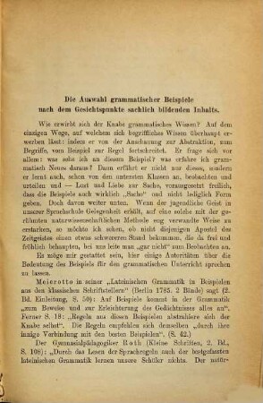 Gedanken und Thatsachen : Musterbeispiele zur lateinischen Syntax, mit hauptsächlicher Rücksicht auf den Inhalt ausgewählt