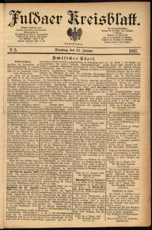 Ausgabe vom Dienstag, den 12. Januar 1897.