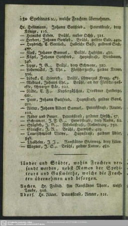 Länder und Städte, wohin Frachten versandt werden