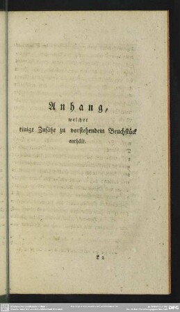 Anhang. welcher einige Zusätze zu vorstehendem Bruchstück enthält