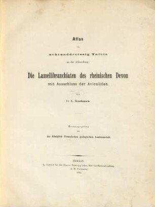 Die Lamellibranchiaten des rheinischen Devon mit Ausschluss der Aviculiden, [2]. Atlas