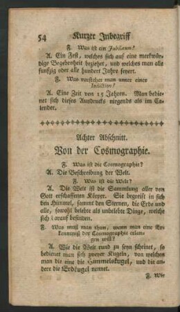 Achter Abschnitt. Von der Cosmographie