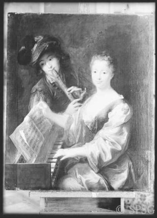 Pesne, Antoine: Flötenspieler und Dame am Spinett (B 434), GK I 1548.