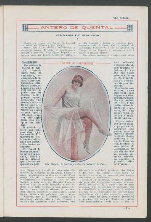 Estrelas parisienses : Mlle. Natacha, do Carillon, o conhecido "cabaret" de Paris.