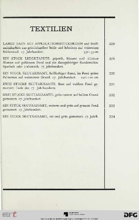 Textilien (Nr. 328-334)