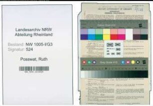 Entnazifizierung Ruth Posswat , geb. 30.05.1922 (Postangestellte)