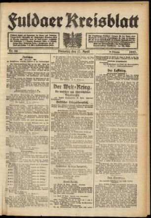Ausgabe vom Dienstag, den 17. April 1917.
