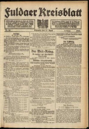 Ausgabe vom Dienstag, den 17. April 1917.