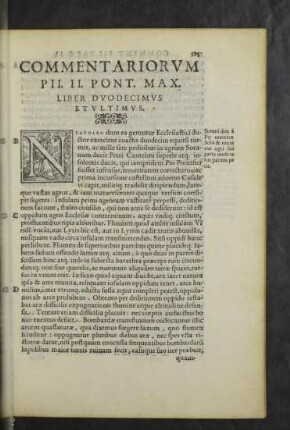 Liber duodecimus et ultimus.