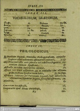 Index IV. Philologicus