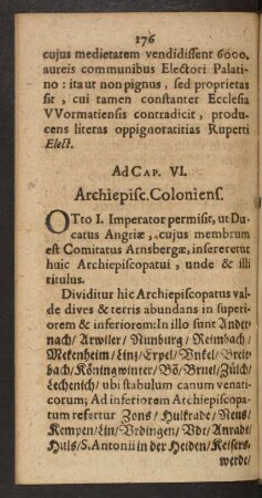 Ad Cap. VI. Archiepisc. Coloniens.