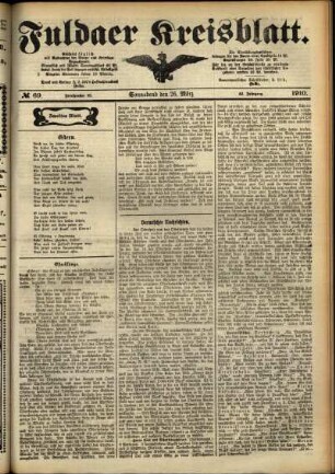 Zweite Ausgabe vom Samstag, den 26. März 1910.