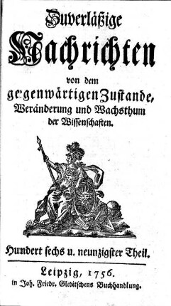 Hundert sechs und neunzigster Theil.