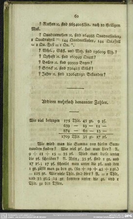 Addiren mehrfach benannter Zahlen