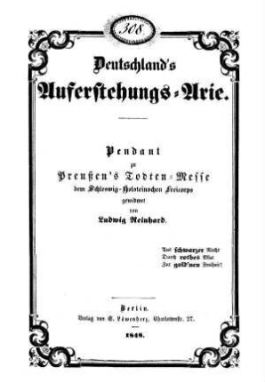 Deutschland's Auferstehungs=Arie.