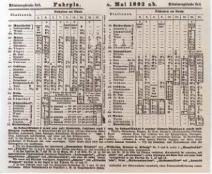 KD Fahrplan Mai 1893