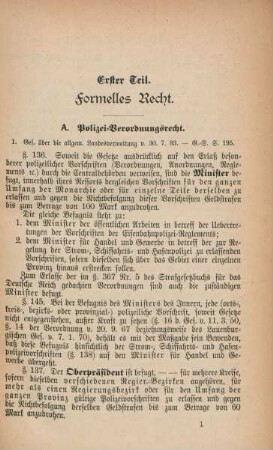 Erster Teil. Formelles Recht