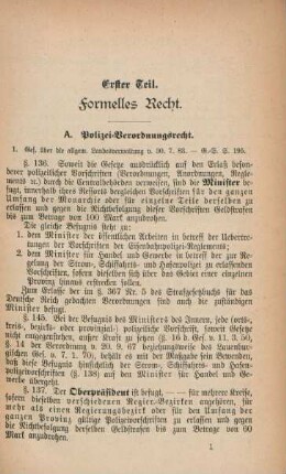 Erster Teil. Formelles Recht