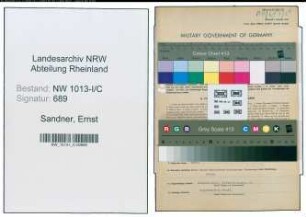 Entnazifizierung Ernst Sandner , geb. 03.01.1897 (Geschaeftsinhaber)