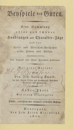 Theil 1: Mit einem Titelkupfer