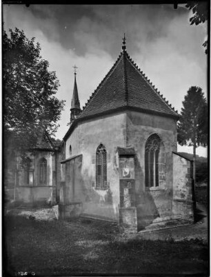 Adelsheim Jakobskirche Chor und Kapellenbau, Außenansicht von Osten