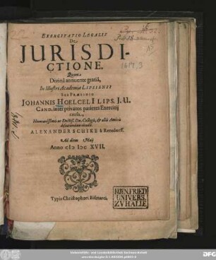 Exercitatio Legalis De Iurisdictione