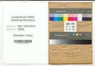 Entnazifizierung Franz Scheulen , geb. 05.12.1908 (Vikar)