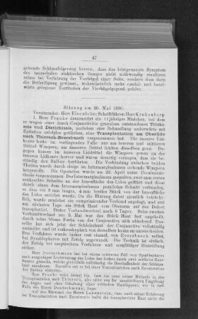 Sitzung am 20. Mai 1890.