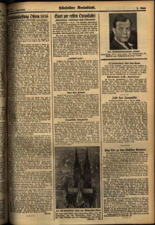 Zweite Ausgabe vom Mittwoch, den 01. April 1936.
