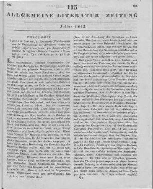 Saintes, A.: Histoire critique du rationalisme en Allemagne, depuis son origine jusqu'à nos jours. Paris, Leipzig: Renouard 1841