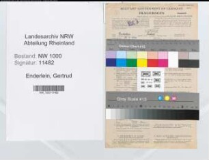 Entnazifizierung Gertrud Enderlein, geb. 29.05.1896 (Buchhalterin)