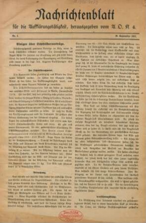 1.1917: Nachrichtenblatt