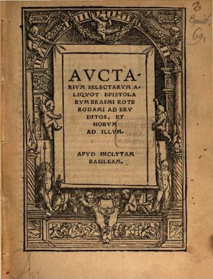 Auctarium selectarum aliquot Epistolarum