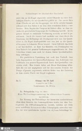 No. 7. Sitzung vom 20. April 1883