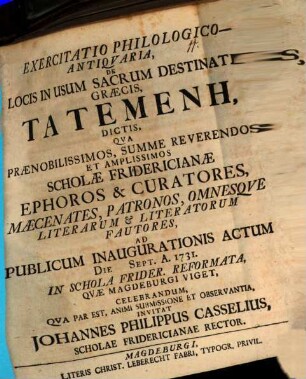 Exercitatio philol. antiquaria de locis in usum sacrum destinatis, graecis Ta temenē dictis