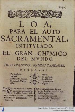 Loa para el Auto el gran Chimico del Mundo.