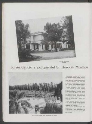 La residencia y parque del Sr. Horacio Mailhos
