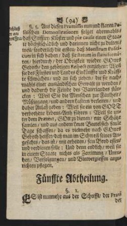 Fünffte Abtheilung.