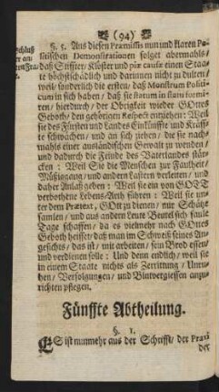 Fünffte Abtheilung.