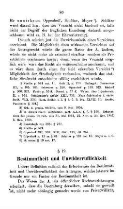 [2.] § 19. Bestimmtheit und Unwiderruflichkeit.
