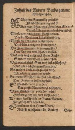 Inhalt des Andern Buchs genant Froschmeuseler.