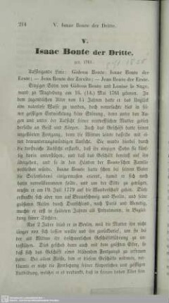 V. Isaac Bonte der Dritte, geb. 1761