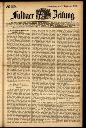 Ausgabe vom Donnerstag, den 07. September 1882.