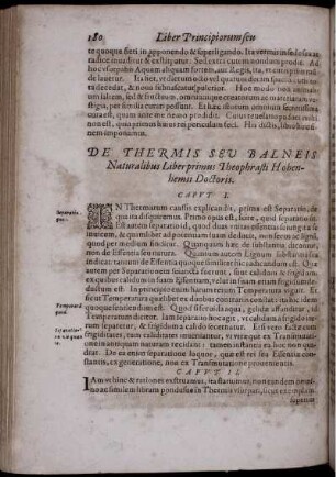 De Thermis Seu Balneis Naturalibus Liber primus Theophrasti Hohenhemii Doctoris