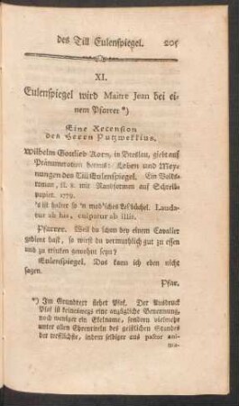 XI. Eulenspiegel wird Maitre Jean bei einem Pfarrer*)