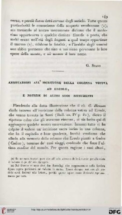 4: Annotazioni all'iscrizione della colonna votiva ad Ercole, e notizie di altri suoi monumenti
