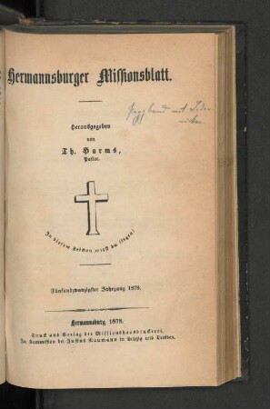 25.1878: Hermannsburger Missionsblatt